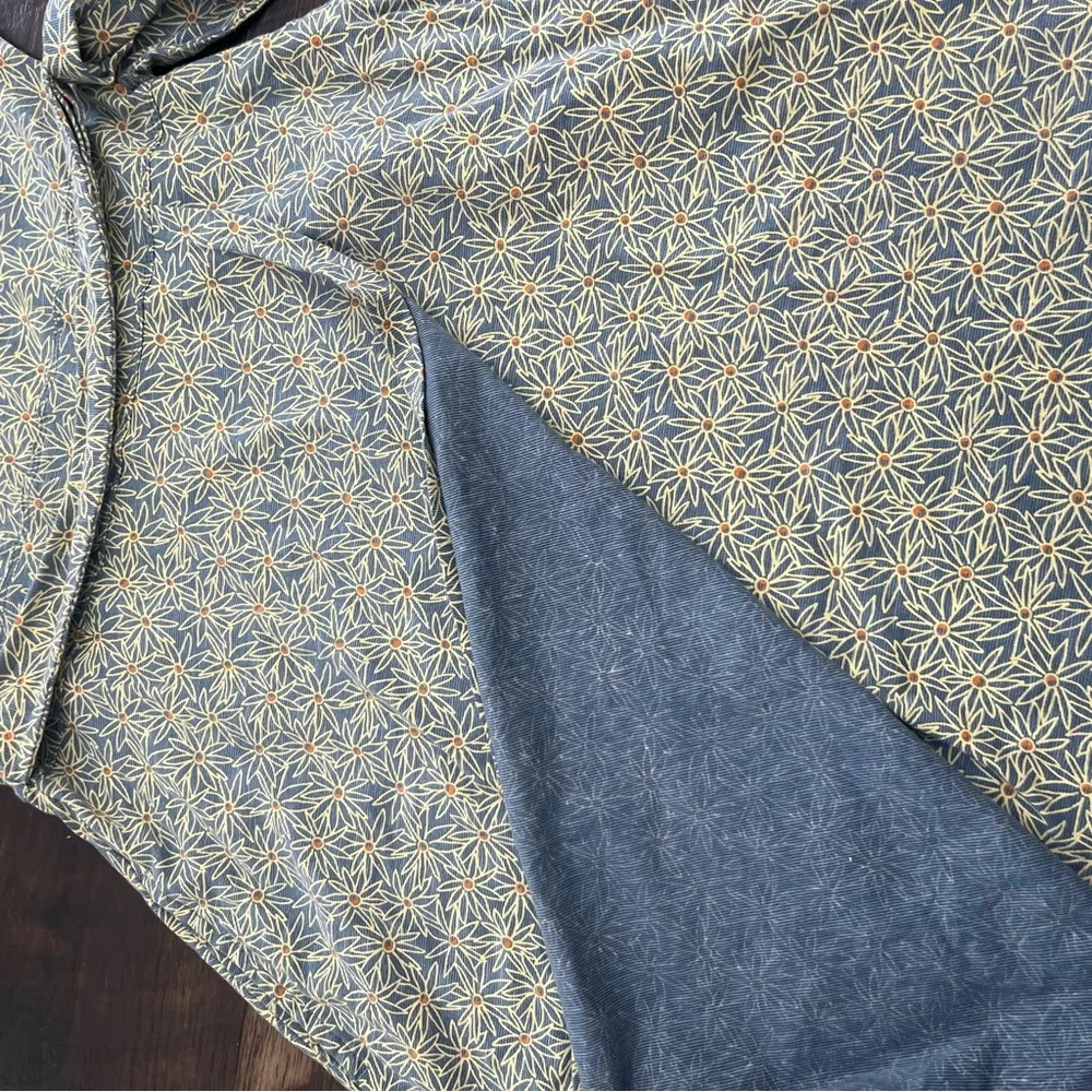 Toad & co cue wrap floral soft tie blue gold outdoor dress small - Picture 4 of 10